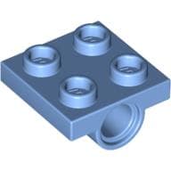 Plate Special 2 x 2 with 1 Pin Hole [Split Underside Ribs] em Azul médio