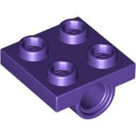 Plate Special 2 x 2 with 1 Pin Hole [Split Underside Ribs] em Roxo escuro