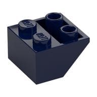 Brick Sloped Inverted 45° 2 x 2 [Ovoid Bottom Pin, Bar-sized Stud Holes] em Azul escuro