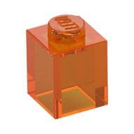 Brick 1 x 1 em Laranja translúcido