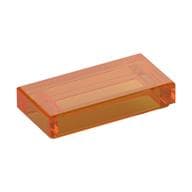 Tile 1 x 2 with Groove em Laranja translúcido