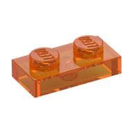 Plate 1 x 2 em Laranja translúcido