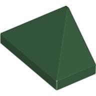 Brick Sloped 45° 2 x 1 Triple with Ovoid Bottom Pin em Verde escuro
