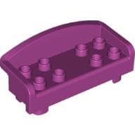 Duplo Couch / Sofa with Rounded Back and Eight Studs em Magenta