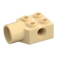 Technic Brick Special 2 x 2 with Pin Hole, Rotation Joint Socket em Bege