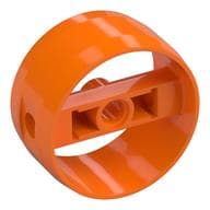 Technic Cylinder 4 x 4 with Pin Holes and Centre Bar, Closed Sides on Bar em Laranja