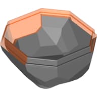 Rock Boulder 4 x 4, Bottom with Marbled Trans-Neon Orange Pattern