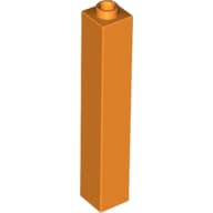 Brick 1 x 1 x 5 with Blocked Open or Hollow Stud em Laranja