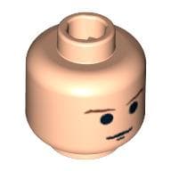 Minifig Head Luke Skywalker / Obi-Wan Kenobi, Brown Eyebrows and Chin Dimple Print [Blocked Open Stud]