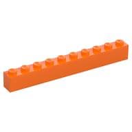 Brick 1 x 10 em Laranja