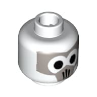 Minifig Head Firebender (Avatar), Gray Mask with Black Eyes Print [Blocked Open Stud]