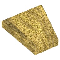 Brick Sloped 45° 2 x 1 Triple with Ovoid Bottom Pin em Dourado perolado