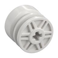 Wheel 18mm x 14mm with Axle Hole, Fake Bolts and Shallow Spokes em Branco