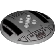 Dish 6 x 6 Inverted (Radar) with Hollow Studs and TIE Advanced Hatch Print