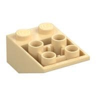 Brick Sloped Inverted 33° 3 x 2, Connections between Studs, Ovoid Bottom Pin em Bege