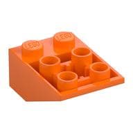 Brick Sloped Inverted 33° 3 x 2, Connections between Studs, Ovoid Bottom Pin em Laranja