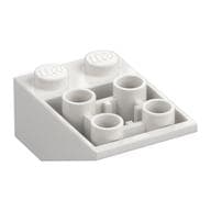 Brick Sloped Inverted 33° 3 x 2, Connections between Studs, Ovoid Bottom Pin em Branco