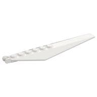 Hinge Plate 1 x 12 Locking with Angled Side Extensions and Tapered Ends, 7 Teeth em Branco