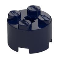 Brick Round 2 x 2 with Axle Hole em Azul escuro