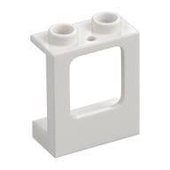 Window 1 x 2 x 2 Plane, Hollow Studs, Single Hole Top and Bottom for Glass em Branco