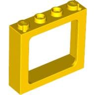Window 1 x 4 x 3 Train with Shutter Holes and Solid Studs on Ends em Amarelo