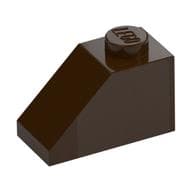 Brick Sloped 45° 2 x 1 with Bottom Pin em Marrom escuro
