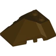 Brick Wedged, Sloped 4 x 4 Pyramid Center em Marrom escuro