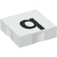 Duplo Tile 2 x 2 with Lowercase 'q' Print