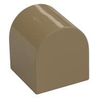 Duplo Brick 2 x 2 x 2 Curved Top em Bege escuro
