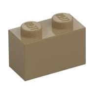 Brick 1 x 2 em Bege escuro
