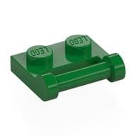 Plate Special 1 x 2 [Side Handle Closed Ends] em Verde