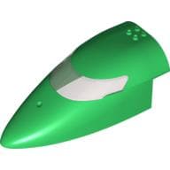 Aircraft Fuselage Curved Forward 8 x 16 x 5 with Trans-Brown Glass em Verde