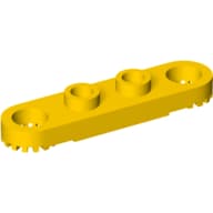Technic Plate 1 x 4 with Toothed Ends em Amarelo