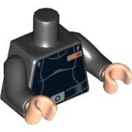 Torso, Belt with Silver Buckle Print (Juno), Black Arms, Light Nougat Hands