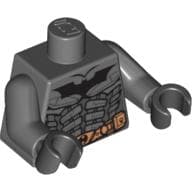 Torso, Armor, Batman Logo and Yellow Belt Print, Dark Bluish Gray Arms, Black Hands