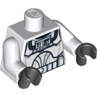 Torso, Clone Pilot Armour Flight Suit Print, White Arms, Black Hands