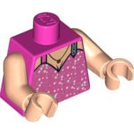Torso, Dress with Spaghetti Straps and Silver Flecks, Necklace Print, Light Nougat Arms and Hands