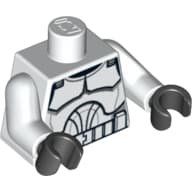 Torso Clone Trooper Armour Print, White Arms, Black Hands
