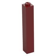 Brick 1 x 1 x 5 with Solid Stud em Vermelho escuro