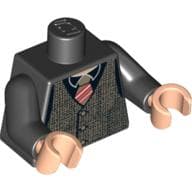 Torso, Tweed Vest with Striped Tie Print, Black Arms, Light Nougat Hands
