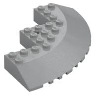 Brick Round Corner 10 x 10 with Slope 33° Edge, Axle Hole, Facet Cutout em Cinza azulado claro