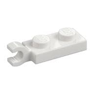 Plate Special 1 x 2 with Clip Horizontal on End em Branco
