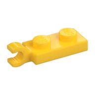 Plate Special 1 x 2 with Clip Horizontal on End em Amarelo