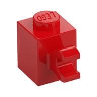Brick Special 1 x 1 with Clip Horizontal em Vermelho