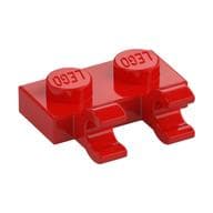 Plate Special 1 x 2 with Clips Horizontal [Thick U-Clips] em Vermelho