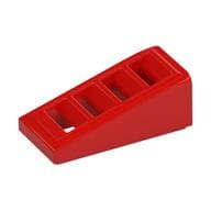 Brick Sloped 18° 2 x 1 x 2/3 with 4 Slots / Grate em Vermelho