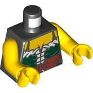 Torso, Corset, Dark Green with Belt Print, Yellow Arms and Hands