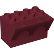 Duplo Brick 4 x 3 x 3 Wry Inverted em Vermelho escuro