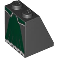 Brick Sloped 65° 2 x 2 x 2 with Dark Green Skirt Panel with White Trim Print