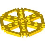 Technic Plate Rotor 6 Blade with Clip Ends Connected [aka Water Wheel] - Hollow Studs em Amarelo